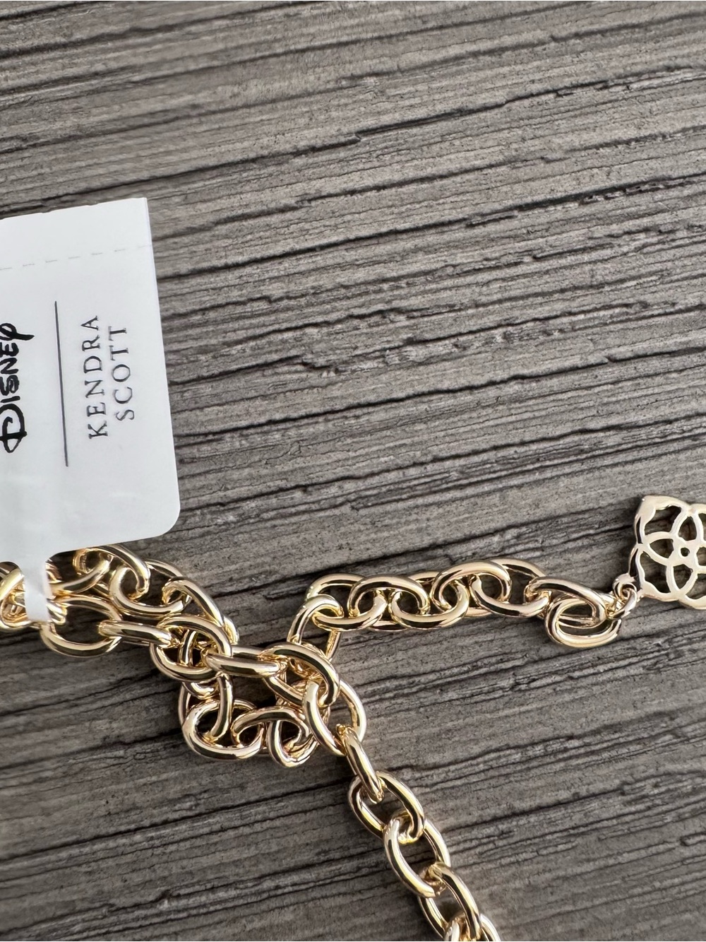 DISNEY X KENDRA SCOTT MICKEY & MINNIE MOUSE GOLD CHARM NECKLACE IRIDESCENT PINK - Picture 5 of 8
